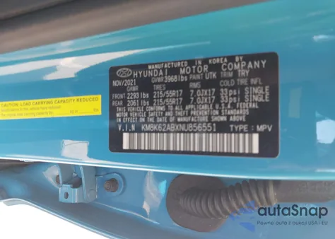 2022 Hyundai Kona Sel from USA, damaged, VIN KM8K62ABXNU856551